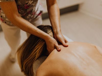 Relaxing massage on a woman's back